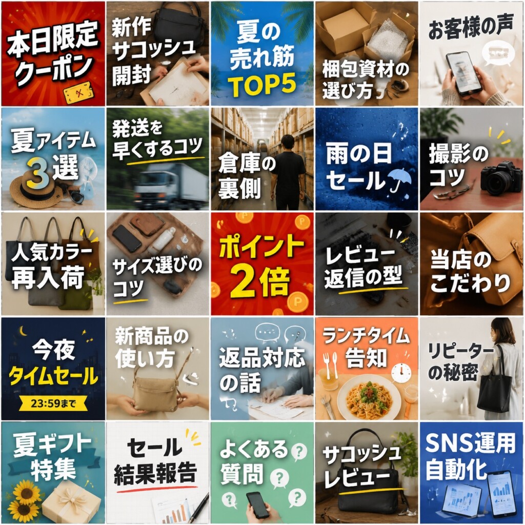postiのAI画像生成で作った投稿サムネイル25種の例